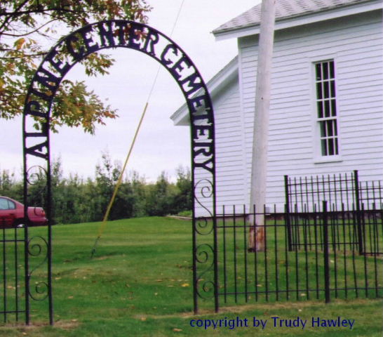 Alpine Center Cemetery Sign