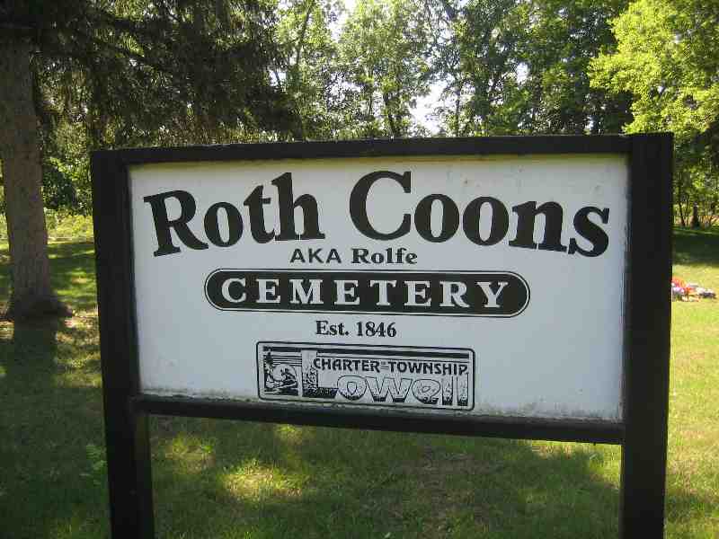 Roth Coons Cemetery Sign