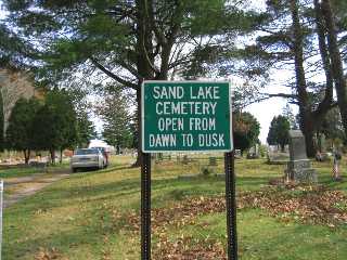 Sand Lake Cemetery Sign