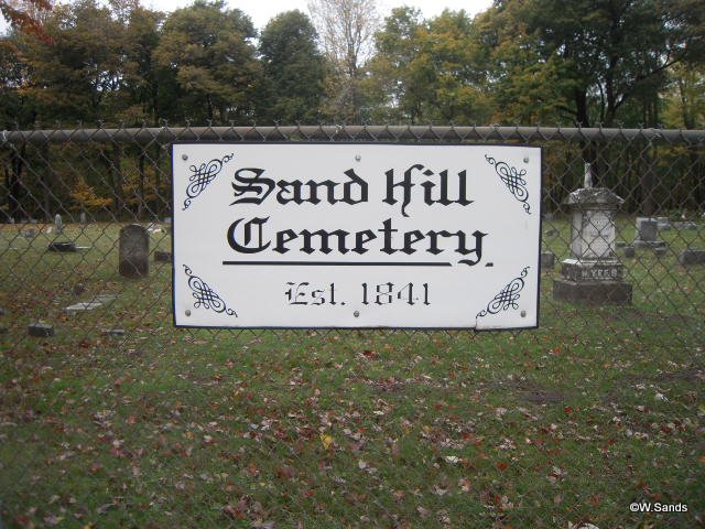 Sand Hill Cemetery sign