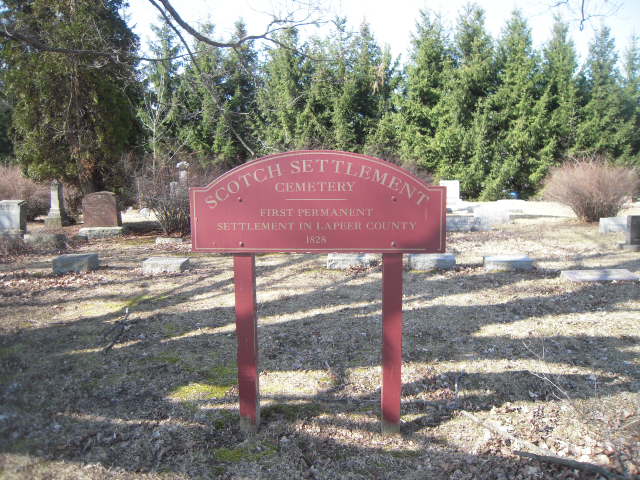 Scotch Settlement Cemetery sign