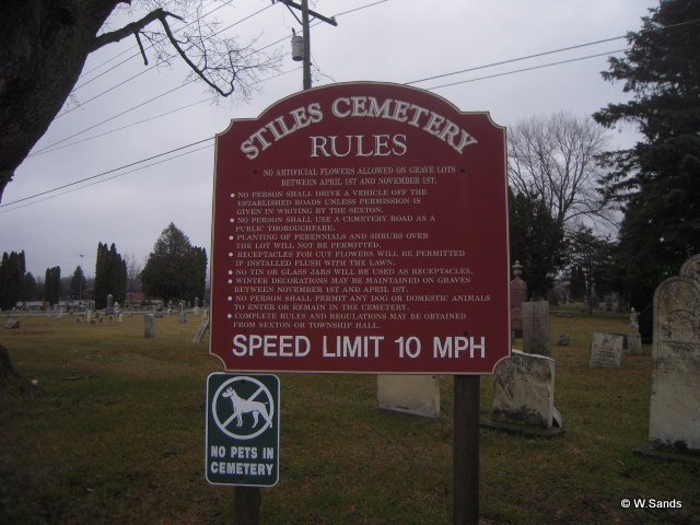 Stiles Cemetery sign