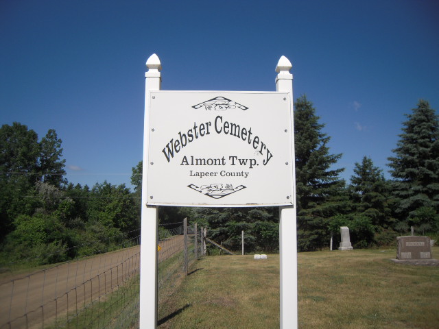 Webster Cemetery Sign