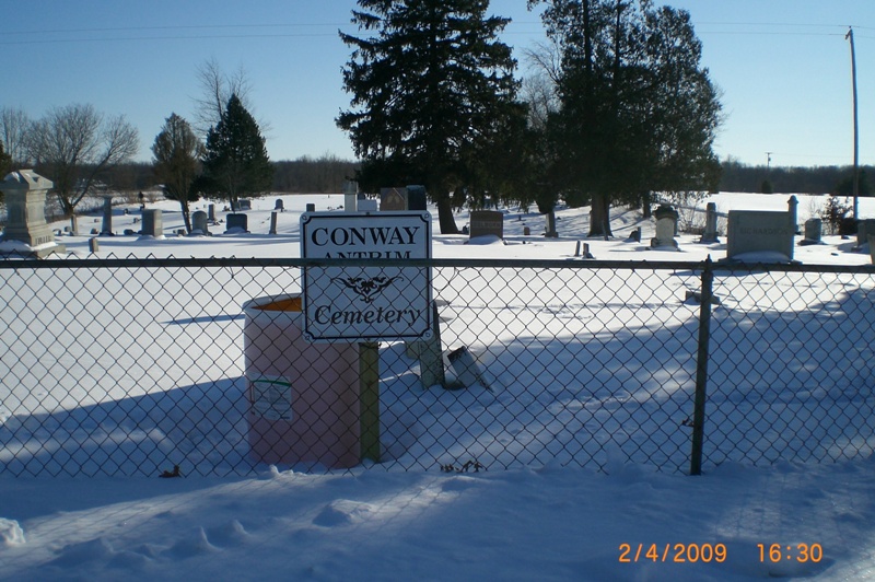 Conway Antrim Cemetery sign