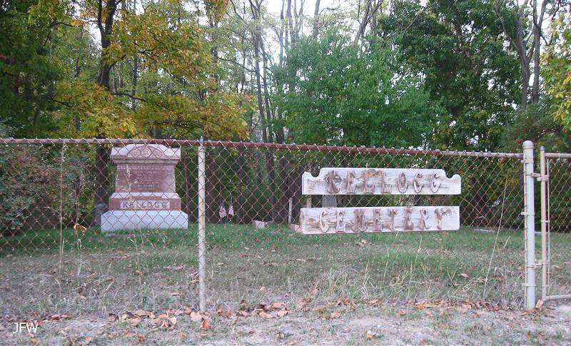 Kellogg Cemetery sign
