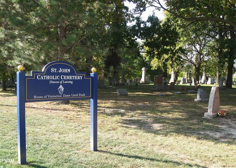 St. John Catholic Church cemetery sign