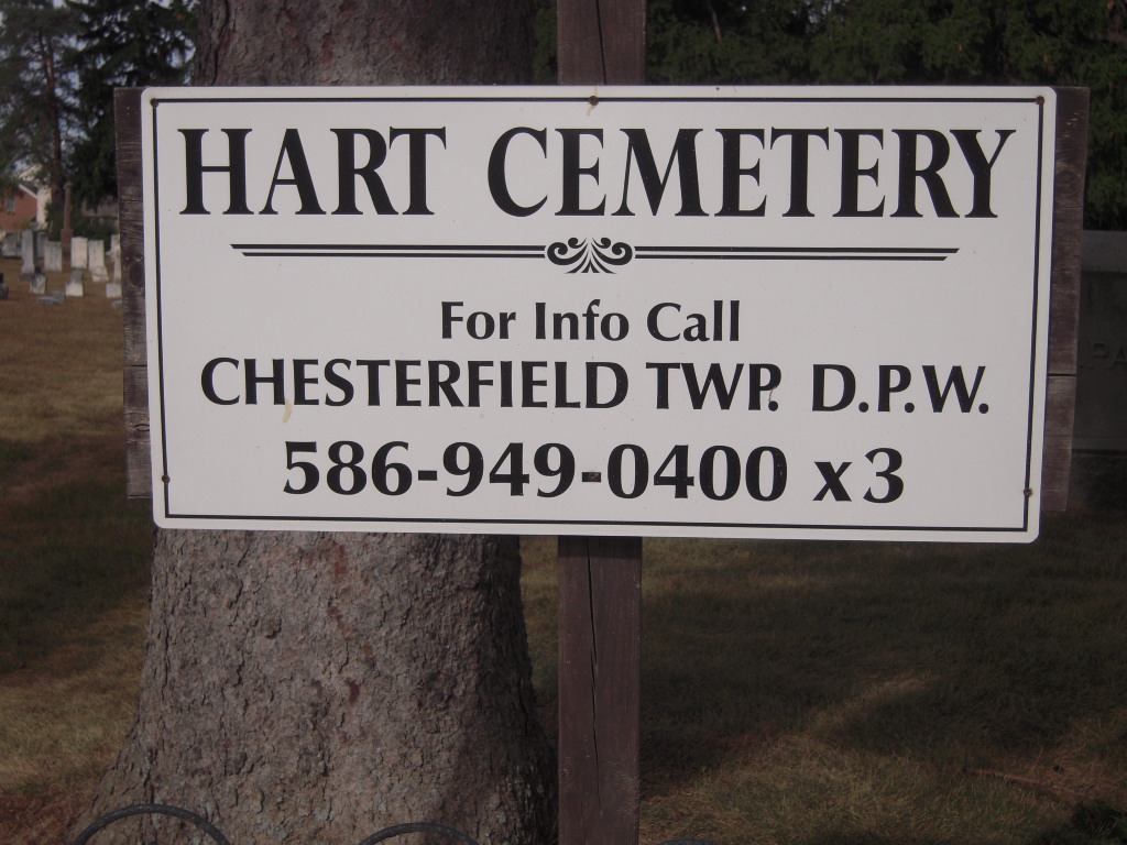 Hart Cemetery Sign