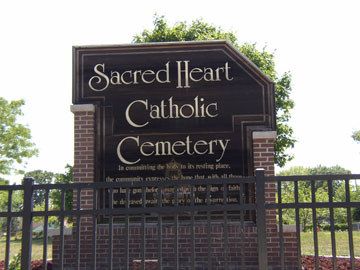 Sacred Heart Catholic Cemetery sign
