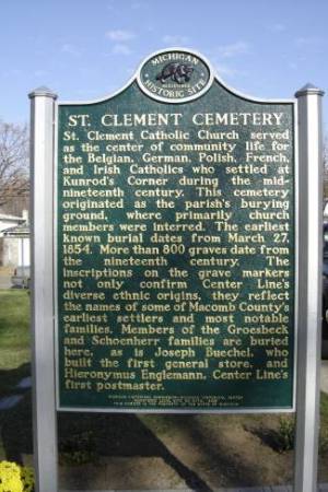 St. Clement Cemtery historical marker