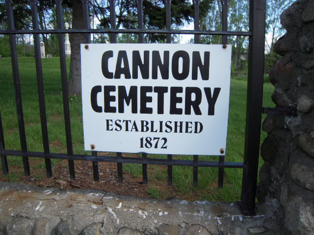 Cannon Cemetery Sign