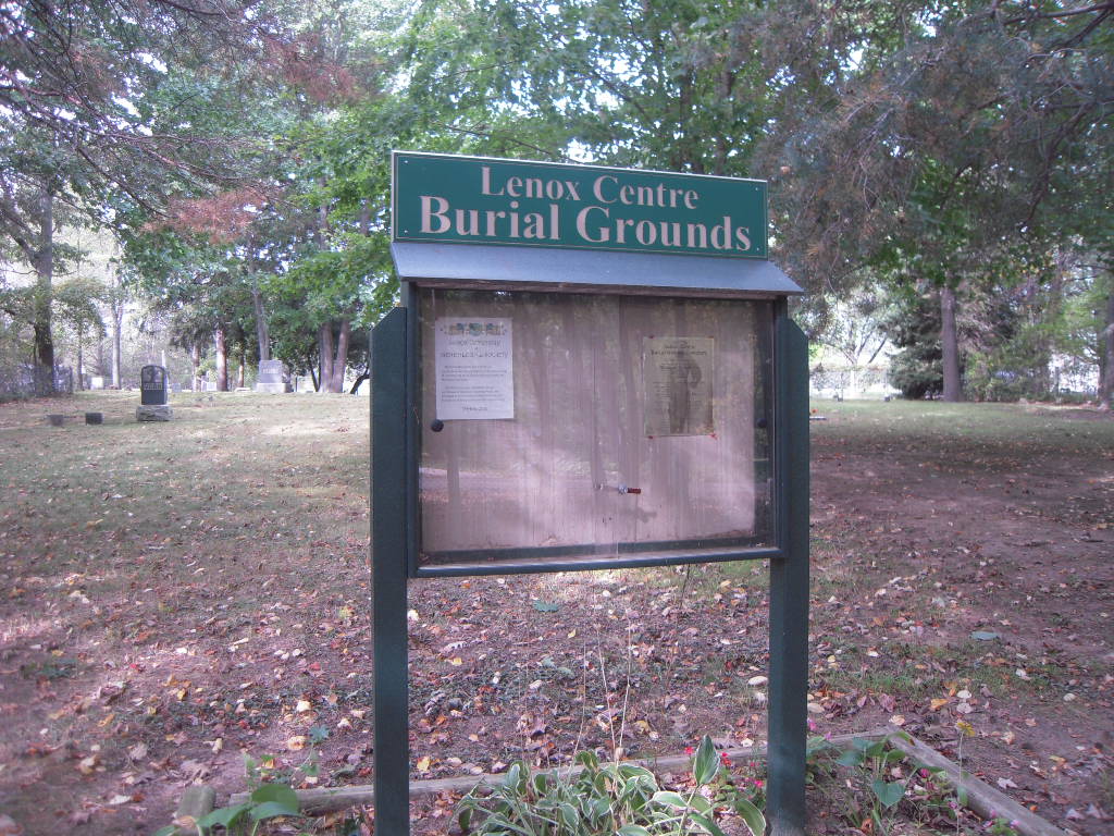 Lenox Centre Burial Ground Sign