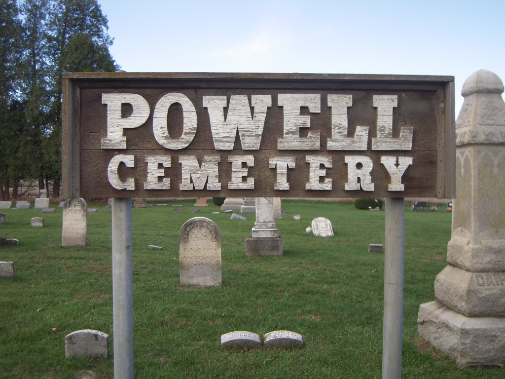 Powell Cemetery Sign