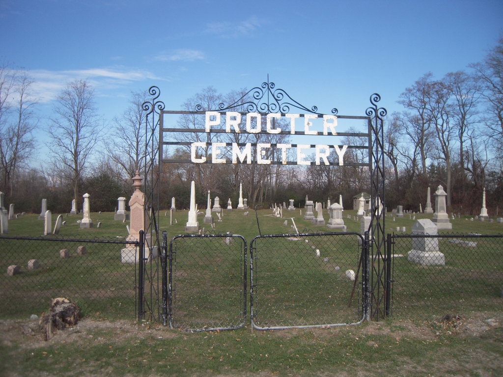 Procter Cemetery Sign