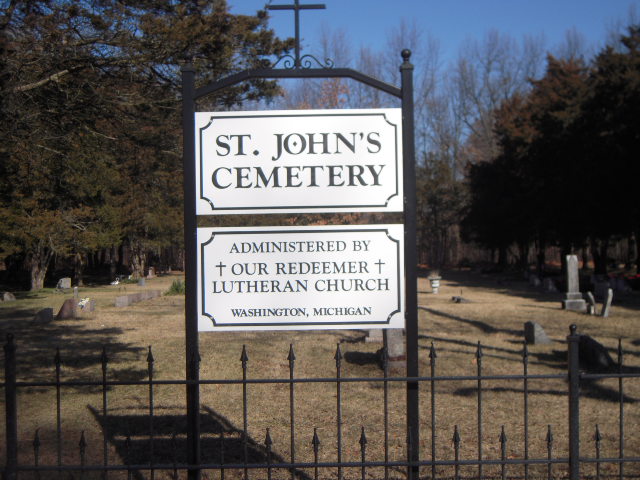 St. John's Cemetery sign