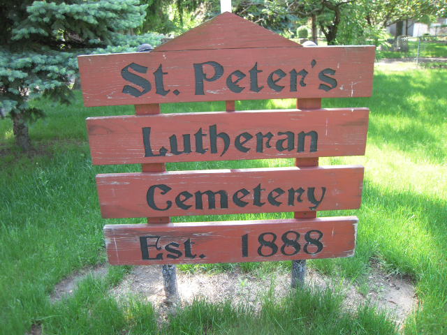 St. Peter's Evangelical Lutheran Cemetery sign