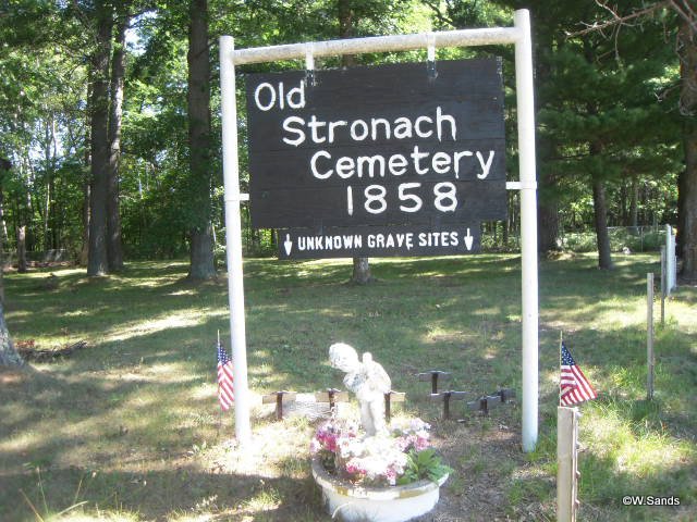 Old Stronach Cemetery sign