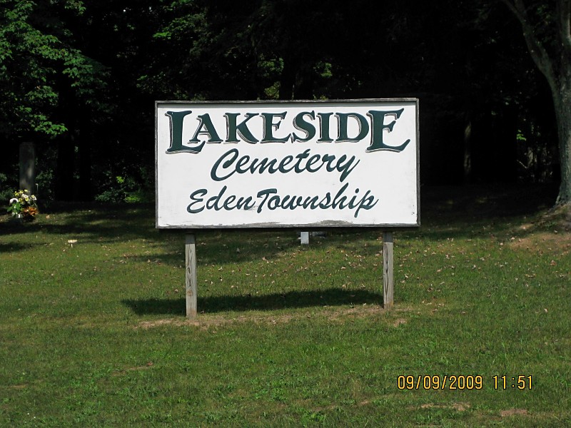 Lakeside Cemetery sign