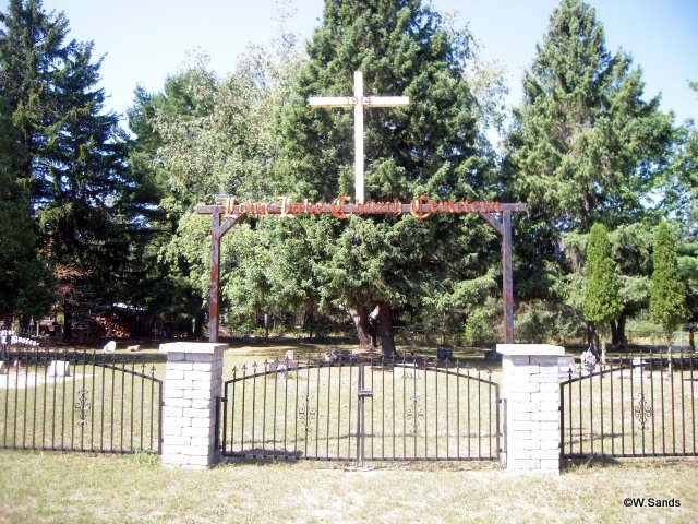 Long Lake Cemetery sign