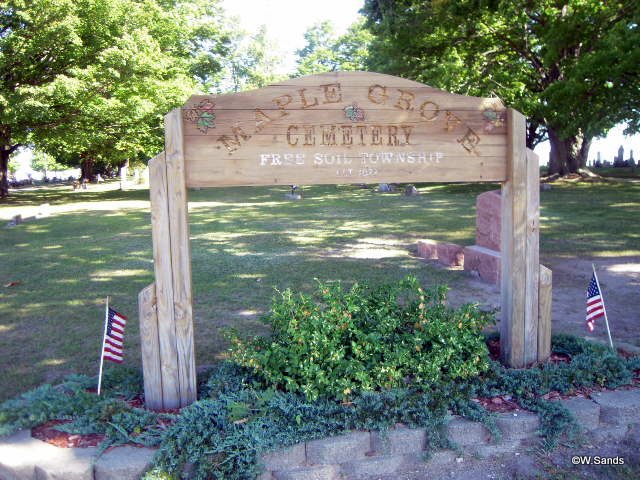 Maple Grove Cemetery sign