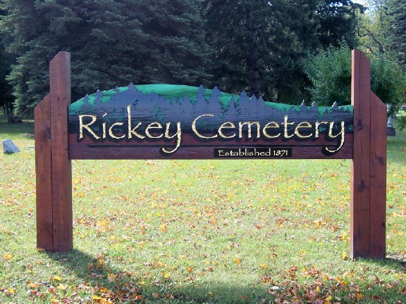 Rickey Cemetery sign