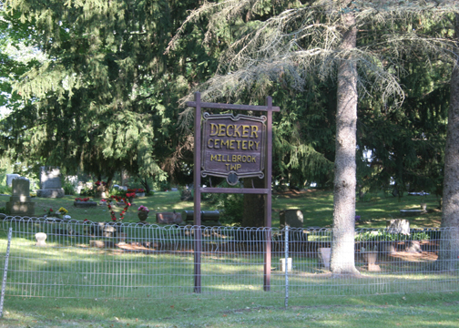 Decker Cemetery sign