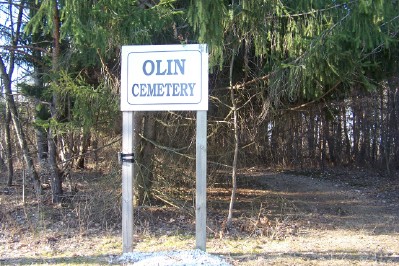 Olin Cemetery sign