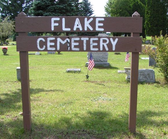 Flake Cemetery Sign