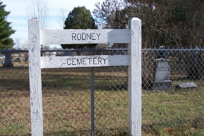 Rodney Cemetery Sign