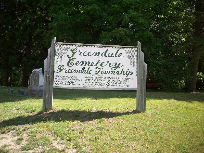 Greendale Cemetery sign
