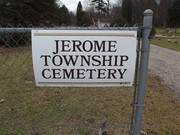 Jerome Township Cemetery Sign