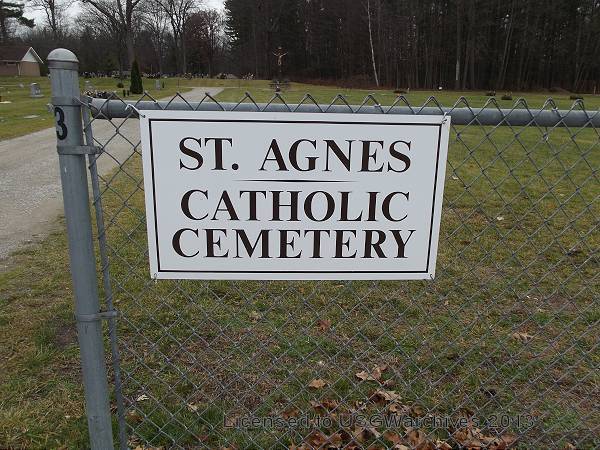 St. Agnes Catholic Cemetery Sign