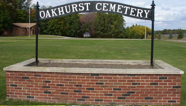 Oakhurst Cemetery sign