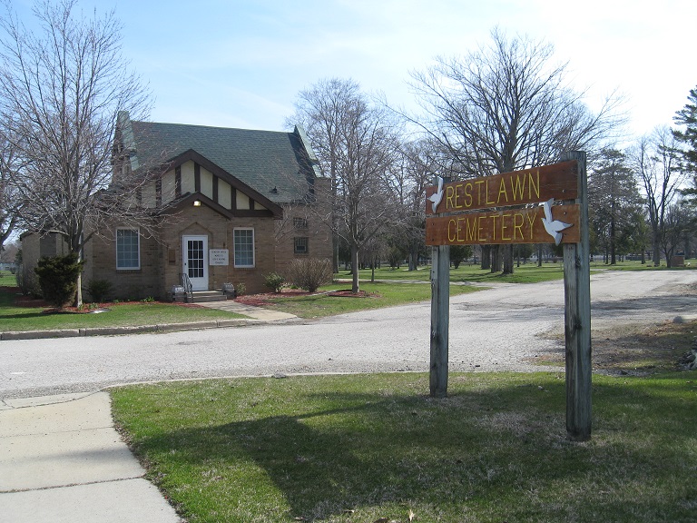 Restlawn Cemetery sign