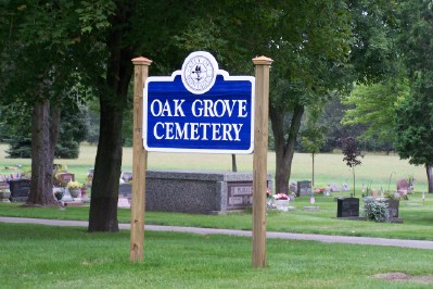 Oak Grove Cemetery sign