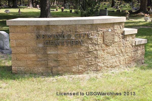 Newaygo City Cemetery sign