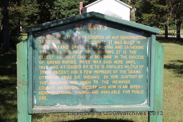 Saint Mary's Catholic Cemetery sign