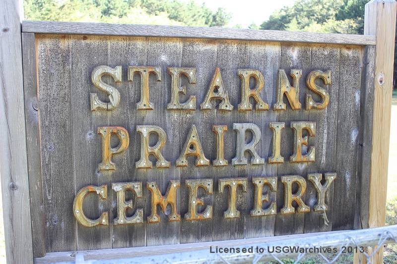 Stearns Prairie Cemetery sign