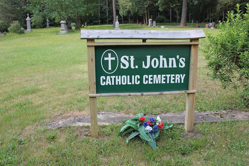 St. John's Catholic Cemetery sign