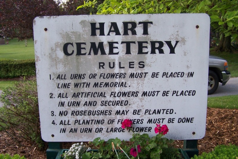 Hart Cemetery rules