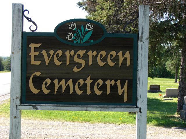 Evergreen Cemetery sign