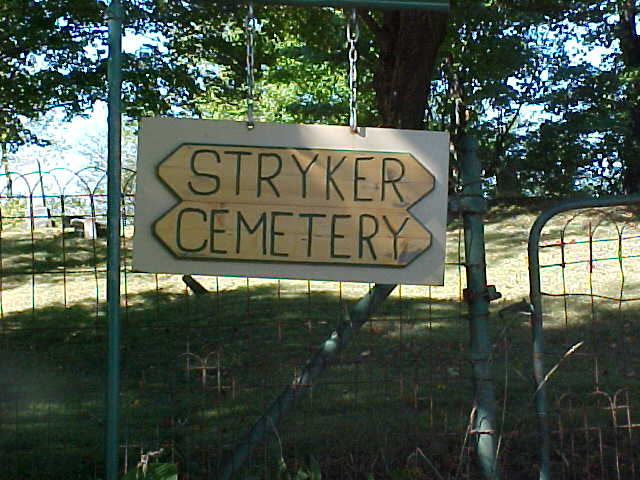 Stryker Cemetery sign