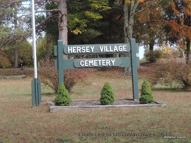 Hersey Cemetery sign