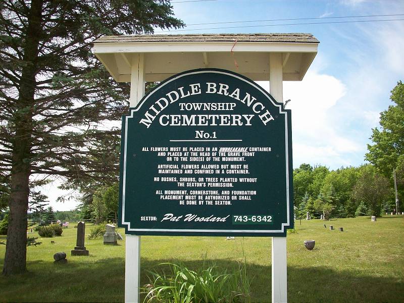 Middle Branch #1 Cemetery sign