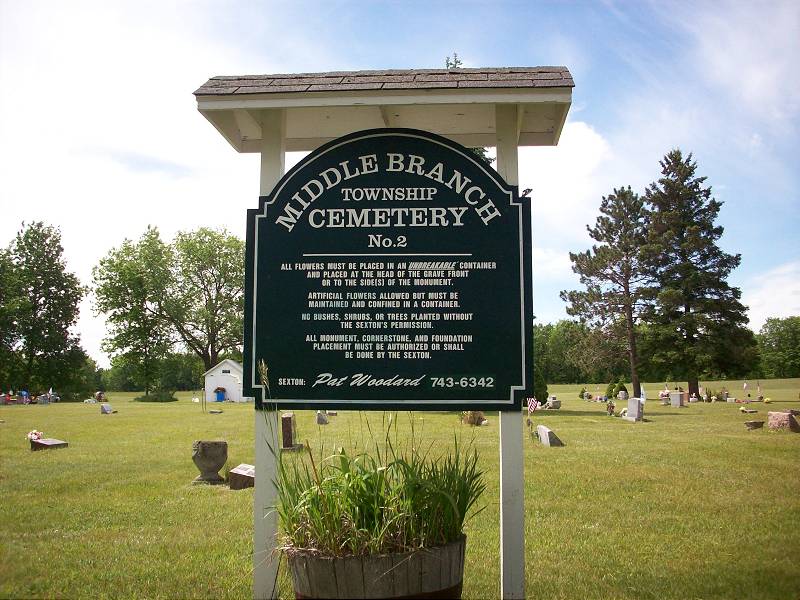 Middle Branch #2 Cemetery sign