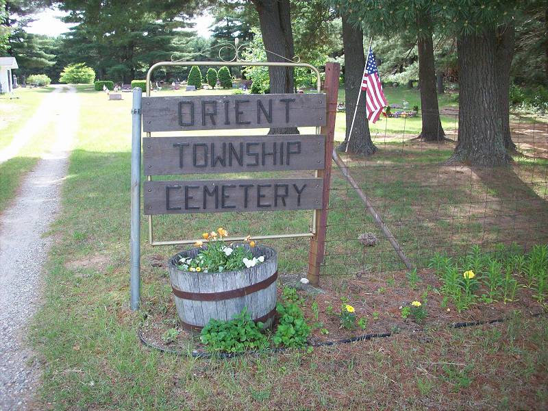 Orient Township Cemetery sign