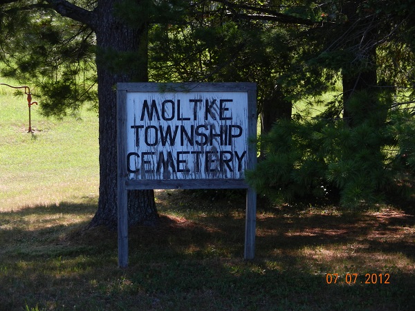 Moltke Township Cemetery Sign