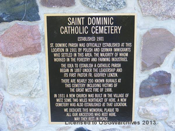 Old Saint Dominic's Cemetery Memorial Plaque
