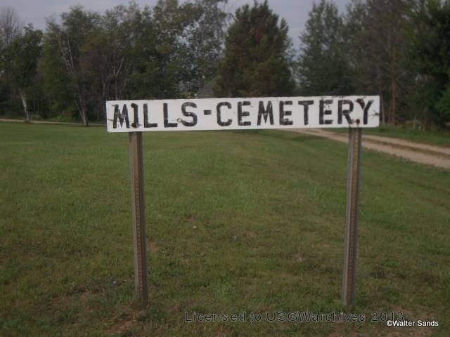 Mills Cemetery Sign