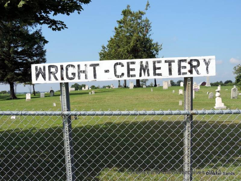 Wright Cemetery sign