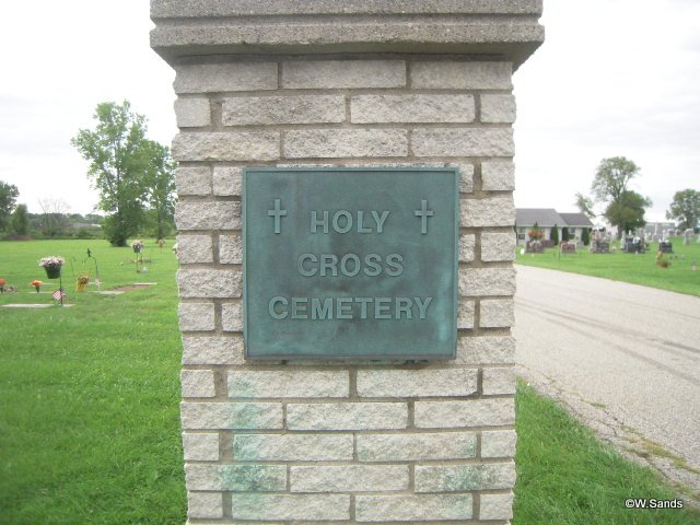 Holy Cross Cemetery sign
